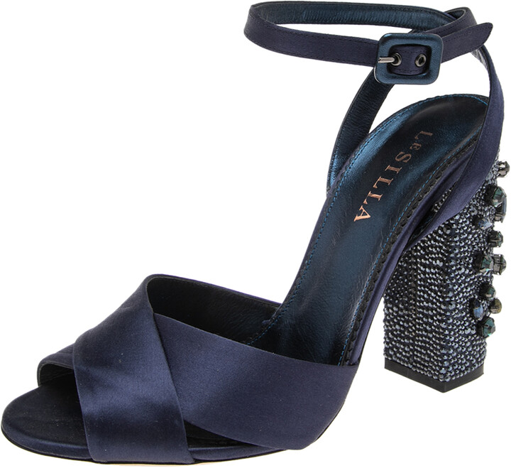 navy ankle strap shoes