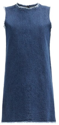 Raf Simons Sleeveless Raw-edge Denim Mini Dress - Denim - ShopStyle