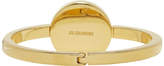 Thumbnail for your product : Jil Sander Gold and Black Leather Circle Bracelet