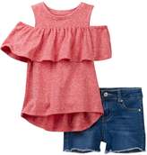 Thumbnail for your product : AG Jeans Jersey Cold Shoulder Top & Short Set (Toddler Girls)