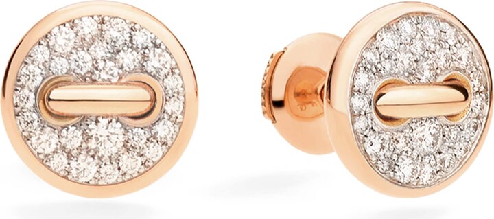 Pomellato Rose Gold and Diamond Pom Pom Dot Earrings