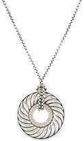 Thumbnail for your product : David Yurman Diamond Large Sculpted Cable Disc Pendant Necklace