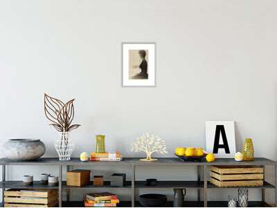 1000Museums Seated Woman with a Parasol (study for La Grande Jatte) by Georges Seurat -Framed Giclee Print