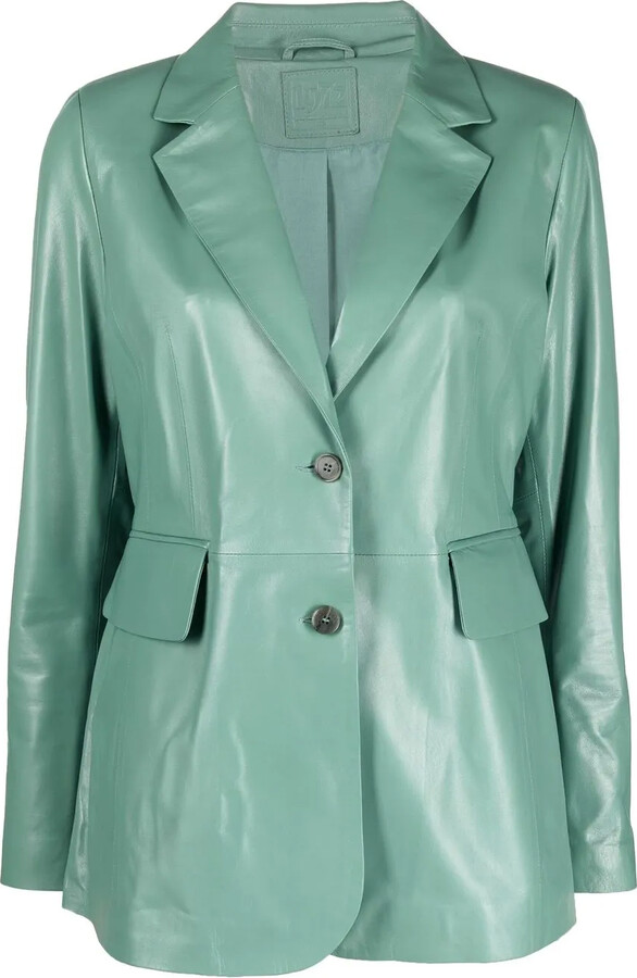 Desa 1972 Leather Single-Breasted Blazer