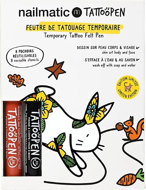 nailmatic Bunny Tattoo Pen Set for Kids - 5-7 Years