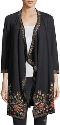 Johnny Was Eleanor French Terry Embroidered Cardigan