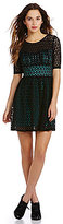 Thumbnail for your product : B. Darlin 3/4-Sleeve Illusion Lace Dress
