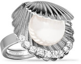 Thumbnail for your product : Miu Miu Silver-tone, Faux Pearl And Crystal Ring