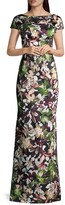 Thumbnail for your product : Kay Unger Printed Mikado Jules Column Gown