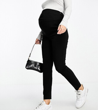 ASOS Maternity ASOS DESIGN Maternity high-waist pants skinny fit in black