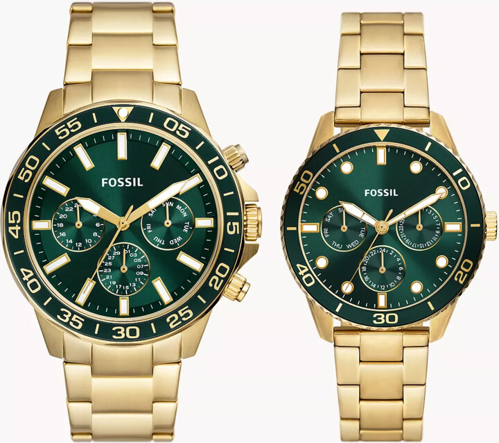 Fossil Outlet His And Hers Multifunction GoldTone Stainless Steel