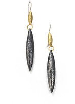Thumbnail for your product : Gurhan Wheat 24K Yellow Gold & Blackened Sterling Silver Linear Drop Earrings