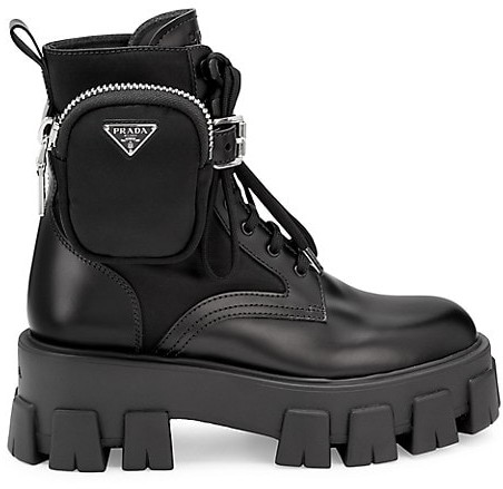 prada leather combat boots