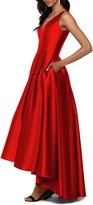 Thumbnail for your product : Betsy & Adam V-Neck High/Low Satin Ballgown