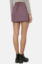 Thumbnail for your product : Topshop Zip Detail Houndstooth Miniskirt (Regular & Petite)