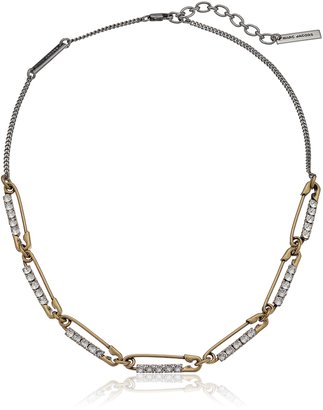 Marc Jacobs Resort 2016" -Strass Safety Pin Link Necklace, 16.5" + 2" Extender
