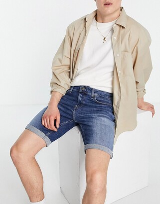 Tommy Jeans Scanton slim fit denim shorts in hampton mid wash - ShopStyle