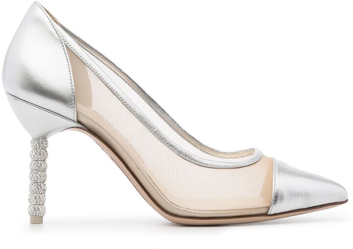 silver mesh pumps