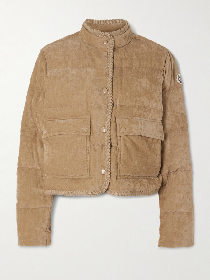 Moncler Essarts Ricrac-trimmed Quilted Padded Down Corduroy Jacket - Brown