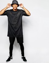 Thumbnail for your product : ASOS Super Longline T-Shirt With Mesh Oversized Fit