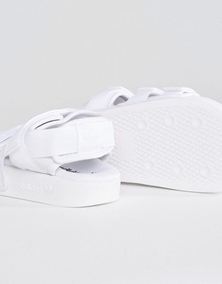 adidas White Adilette Strappy Sandals