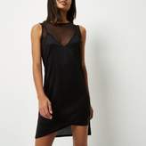 Thumbnail for your product : River Island Womens Black layered mesh jersey dress