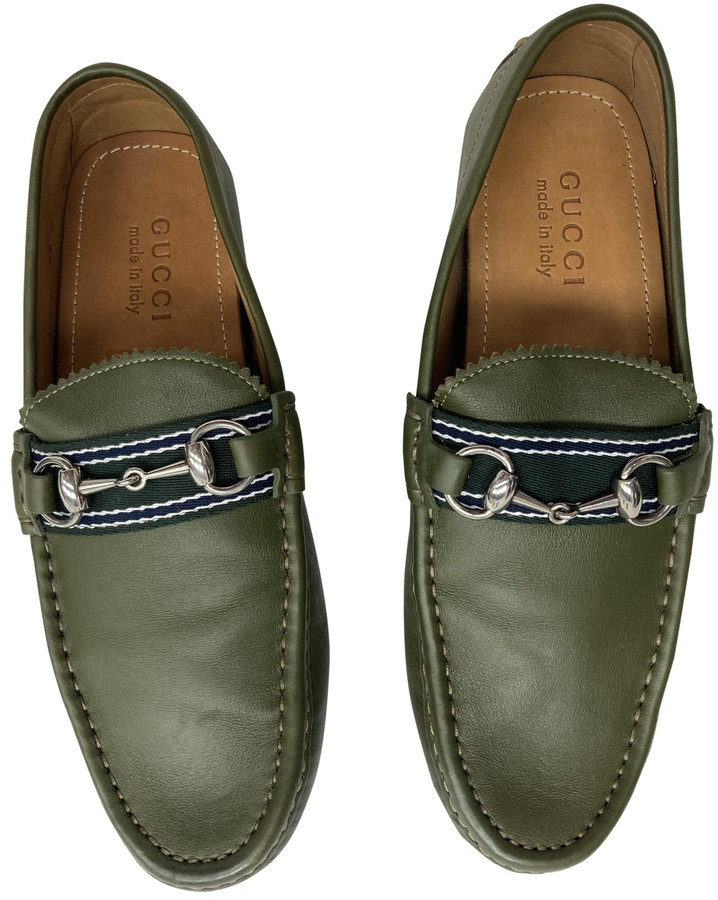 mens green gucci loafers