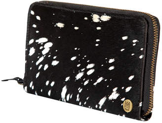 MAHI Leather Ladies Pony Hair Leather Purse In Black And Silver
