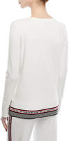 Thumbnail for your product : Escada V-Neck Long-Sleeve Pullover Top with Contrast Trim