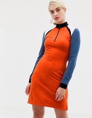 2nd Day colourblock jersey dress with zip
