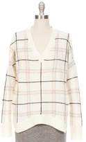 Thumbnail for your product : White + Warren Plaid V Neck Sweater