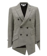 Thumbnail for your product : Comme des Garçons Comme des Garçons Glen-check Asymmetric Wool-blend Jacket - Grey
