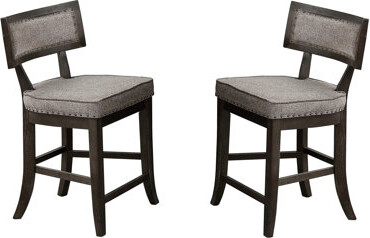 Corrigan Studio 2Pcs Counter Height Dining Room Chairs Solid Wood & Veneer Rustic  Soft Cushion Seat Modern Design Of 2 -Colored Seat Chair