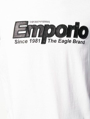Emporio Armani logo embroidered T-shirt