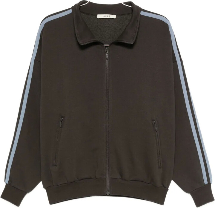 6397 Stripe-Detail Zip-Up Jacket