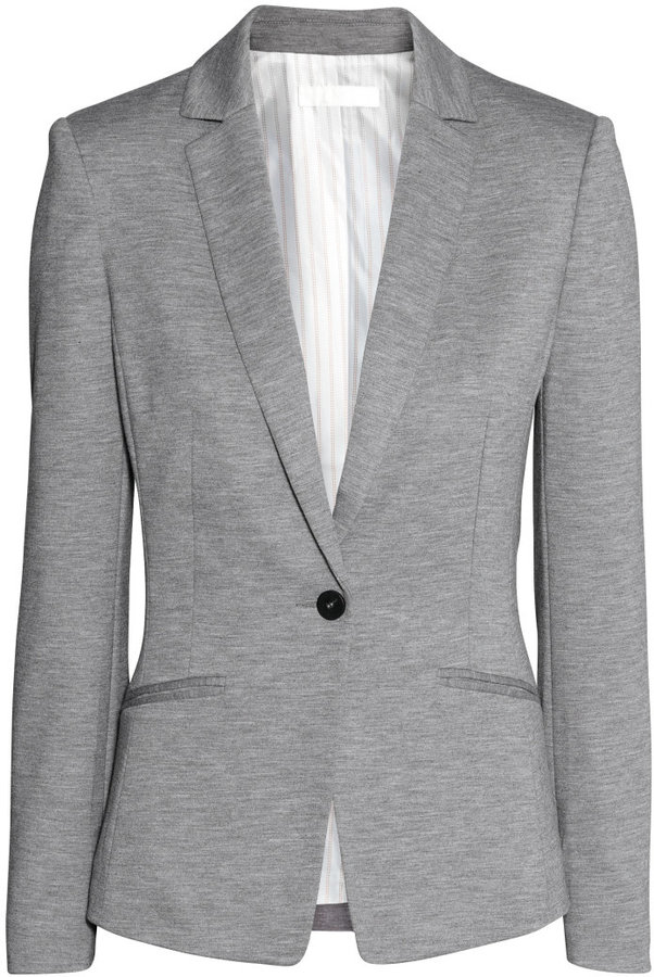 H&M Jersey Blazer Gray Ladies ShopStyle