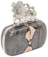 Thumbnail for your product : Alexander McQueen Python Floral Short Knuckle Box Clutch