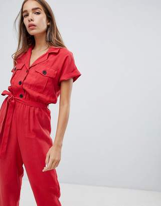 New Look Utility Button Through Jumpsuit
