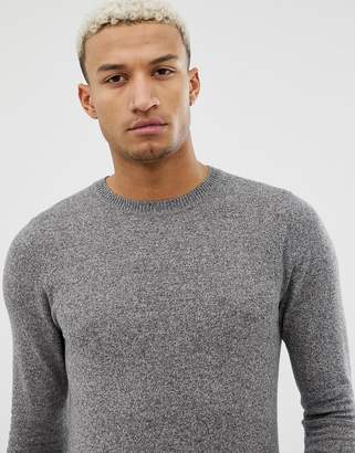 ASOS DESIGN muscle fit sweater in gray