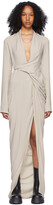 Thumbnail for your product : Rick Owens Off-White Silk Crepe Wrap Gown Dress