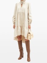 Thumbnail for your product : ÀCHEVAL PAMPA Campo Ruffle-neck Cotton-blend Dress - Beige