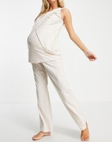 Thumbnail for your product : ASOS Maternity ASOS DESIGN Maternity mix & match jersey straight leg pajama pants in cream