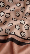 Thumbnail for your product : Burberry Graphic Floral Print Silk Cashmere Scarf