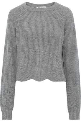 Autumn Cashmere Cropped Scalloped Ribbed Cashmere Sweater