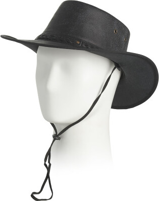 TJMAXX Leather Crushable Cow Skipper Hat For Men