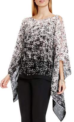 VC Vince Camuto Printed Poncho Blouse