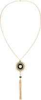 Thumbnail for your product : Versace Gold & Black Tasseled Medusa Pendant Necklace