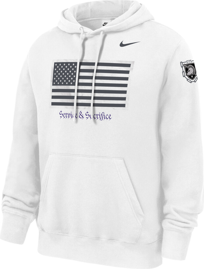 Nike Army Rivalry Club Men's College Pullover Hoodie in White | M31233AN25-WHT