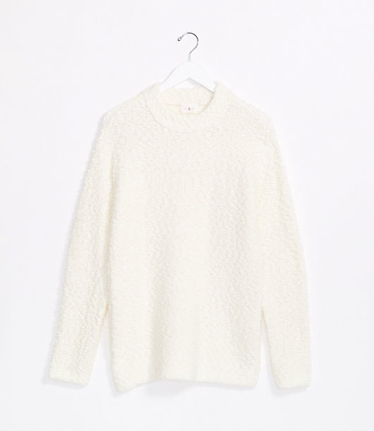 Loft Lou Grey Boucle Tunic Sweater Shopstyle