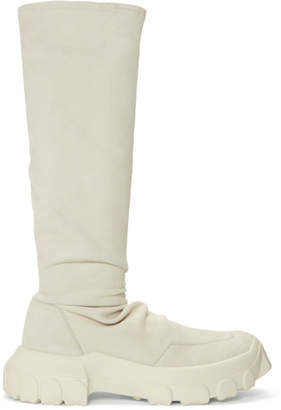 Rick Owens White Stretch Hiking Sock Sneakers
